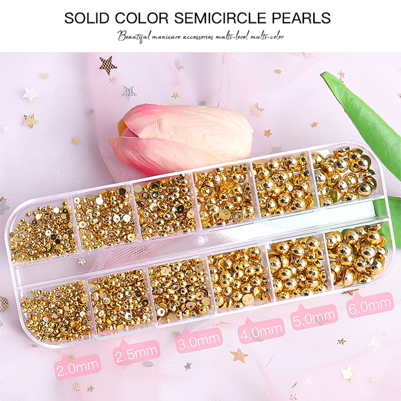 12 grades encantos pérola unhas arte decorações flatback branco rosa contas de prata bola 3d jóias de cristal strass diy manicure