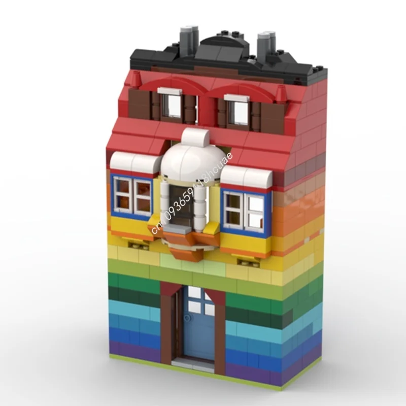 297 قطعة MOC قوس قزح البيت نموذج كلاسيكي ألعاب مكعبات البناء العمارة تجميع DIY التعليم الطوب هدايا عيد الميلاد عيد الميلاد #2