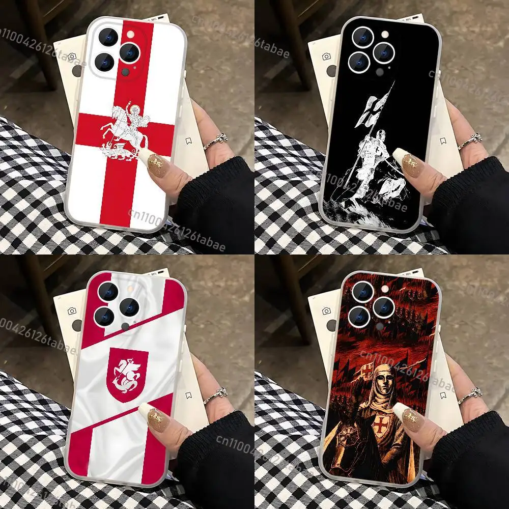 Georgia Flag Phone Case For iPhone 17,16,15,14,13,12,11 Pro,Max,Plus,Mini,Air,E Magnetic Frosted Clear
