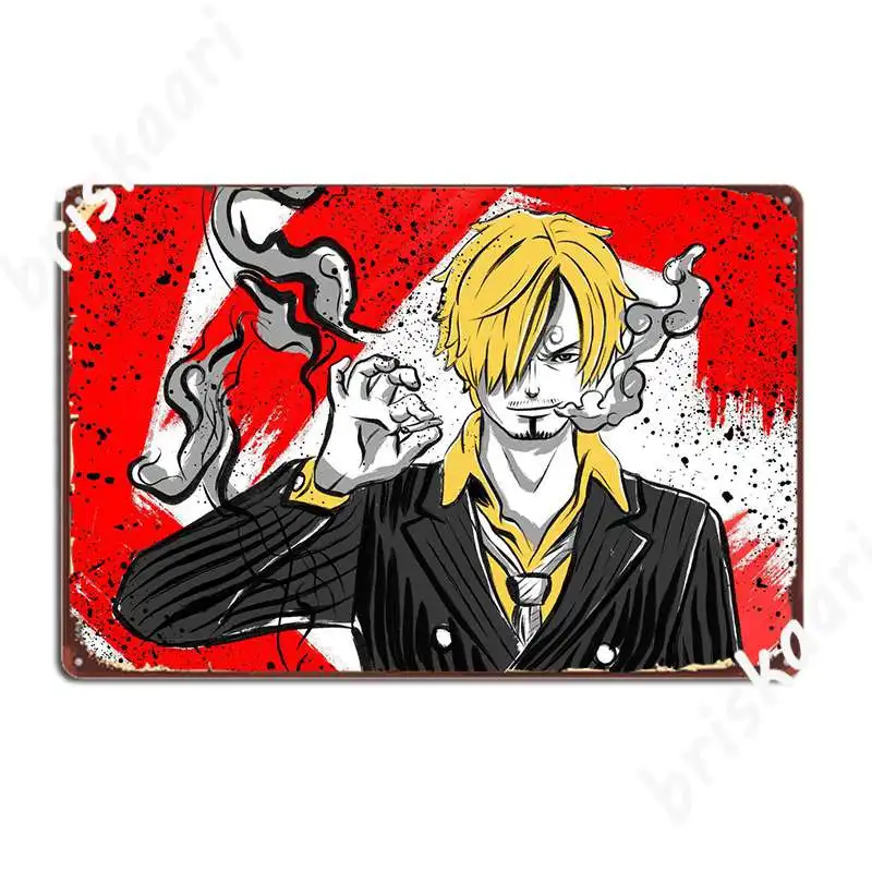 Vinsmoke Sanji Metal Sign Pub Garage Wall Decor Cinema Kitchen Designing Tin Sign Poster