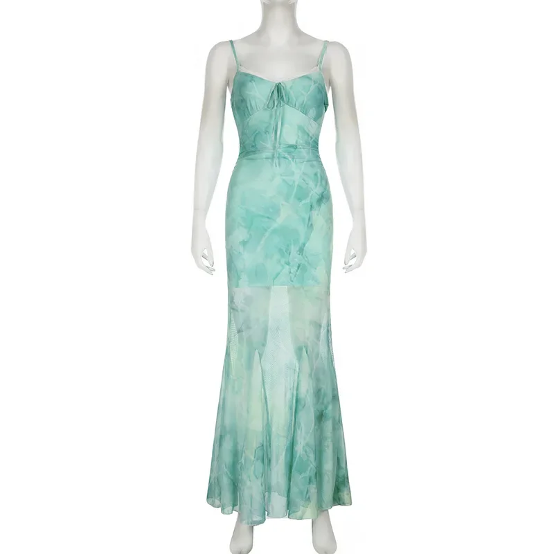 

Lunaria Beach Style Lace Trim Trumpet Dress See Through Slim Slash Neck Sleeveless Maxi Dresses For Women 2025 Summer Fashion