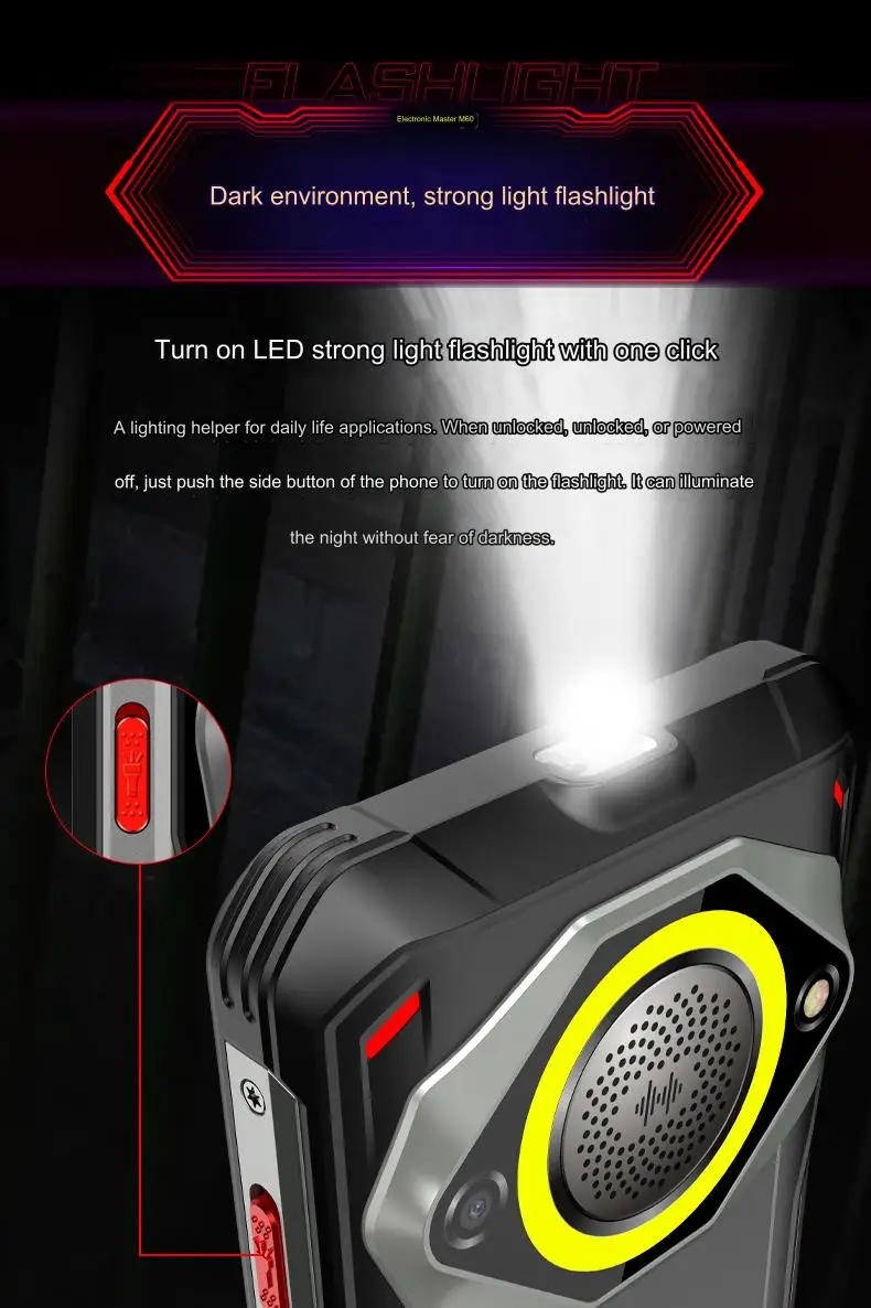 Explosion proof Phone 8GB+128GB Camping light 12000mah Rungee M60 zello PTT Smartphone 6.82\