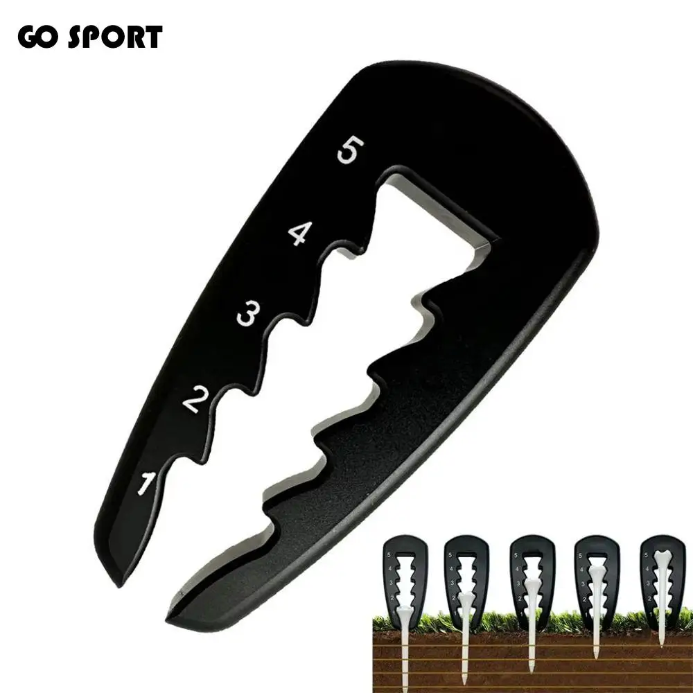 

Портативный съемник инструментов для высоты футболки для гольфа, прочный инструмент для установки глубины футболки для гольфа, пять высот, пластиковые инструменты для обучения гольфу, инструменты для занятий гольфом
