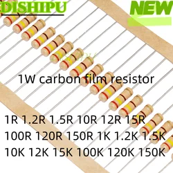 100 szt. 1W rezystancja folii węglowej 1R 1.2R 1.5 r10r12r 15 r100r 120R 150 r1k 1.2K 1.5 k10 K 12K 15K 100K 120K 150K czterokolorowy pierścień