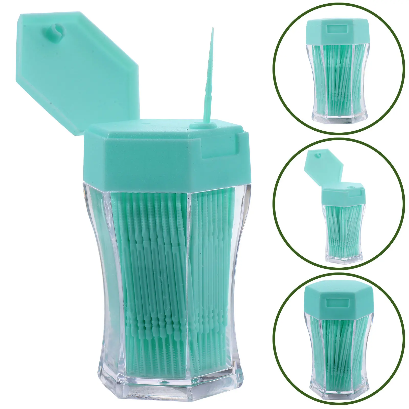 200Pcs Interdental Brushes Oral Care Double-Head Plastic Toothpick Cleaners Light Plaque Remover Food Debris