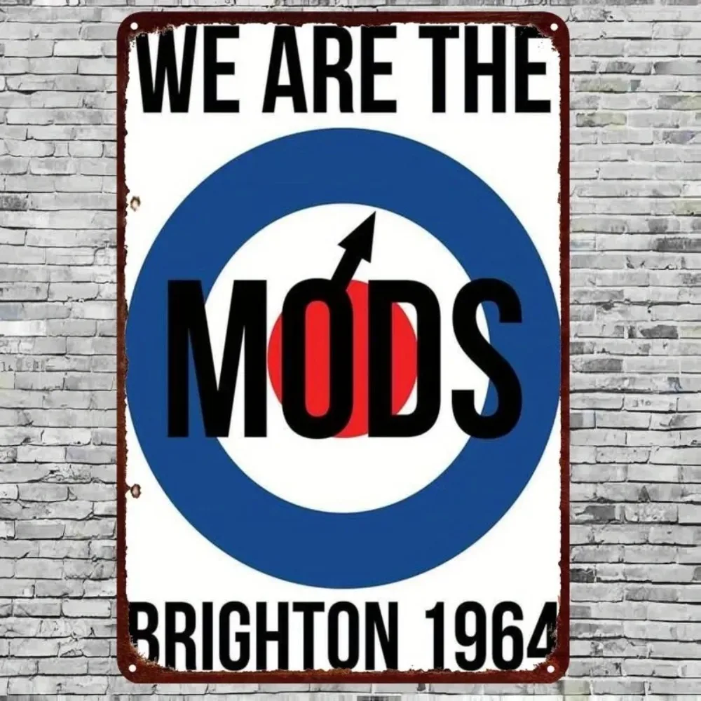 Brand We Are Mods Vintage 1964 Retro Metall-Wandkunst-Blechschild für Bar, Café, Party, Raumdekoration, Geschenk