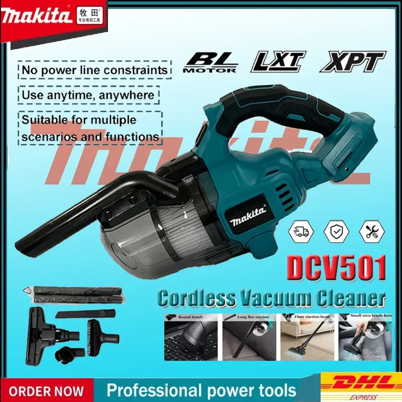 

Makita DCV501 Cordless Handheld Vacuum Cleaner Portable Brushless Vehicle Mounted Floor Cleaner for Household Car Power Tools