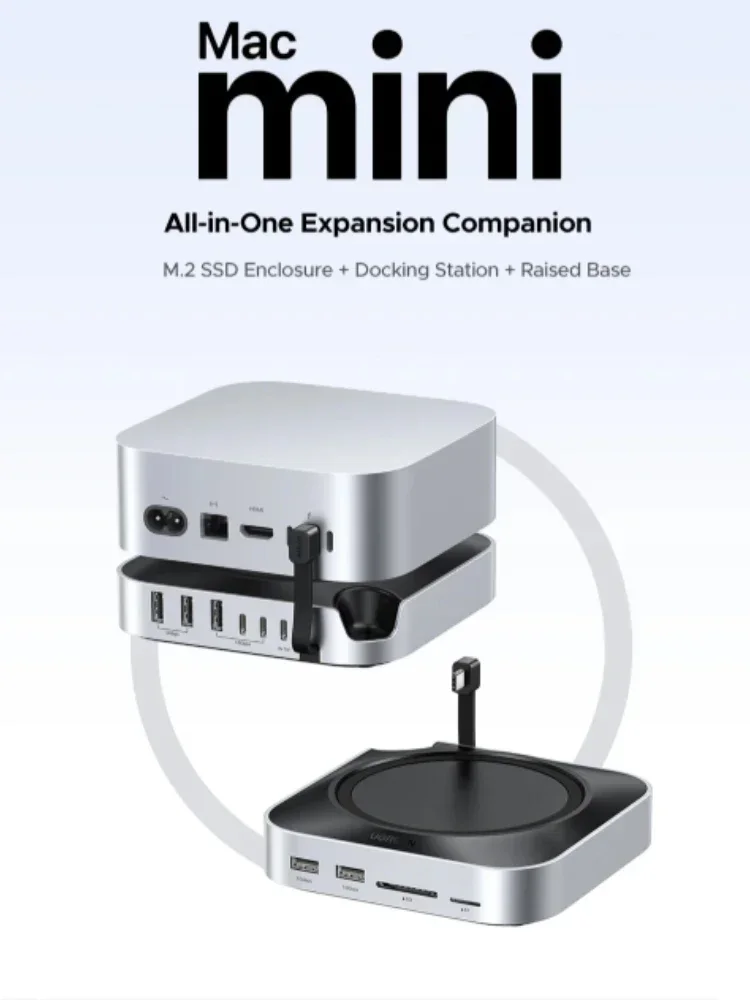 UGREEN USB HUB Stacja Dokująca SSD 8TB Max 10Gbps Porty USB-A&C SD&TF 170MB/s Rozdzielacz USB do Mac Mini M4 M4 Pro M.2 NVMe — zdjęcie produktu 7