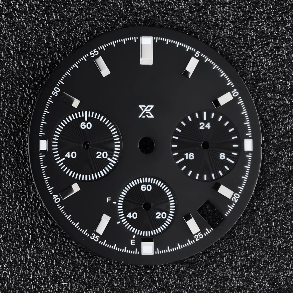 VK63 Dial S Dial Diameter 29.5Mm Prospex Wajah Kronograf Bercahaya 6 Tangan Cocok untuk Aksesori Jam Tangan Pergerakan Kuarsa VK63