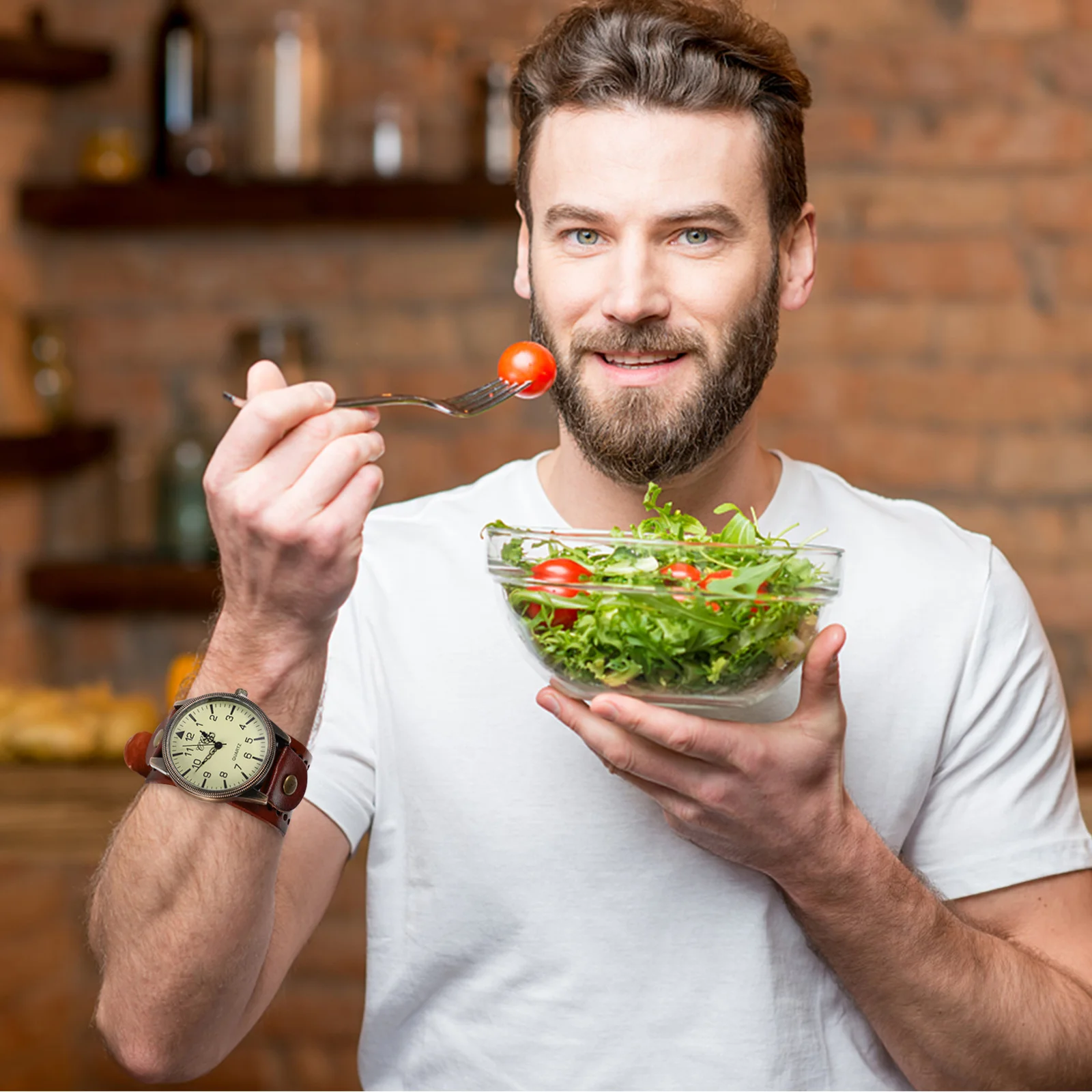 Band Men'S Quartz Watch Vintage Style Sturdy Wristwatch For Wear Comfortable Closure Gift For