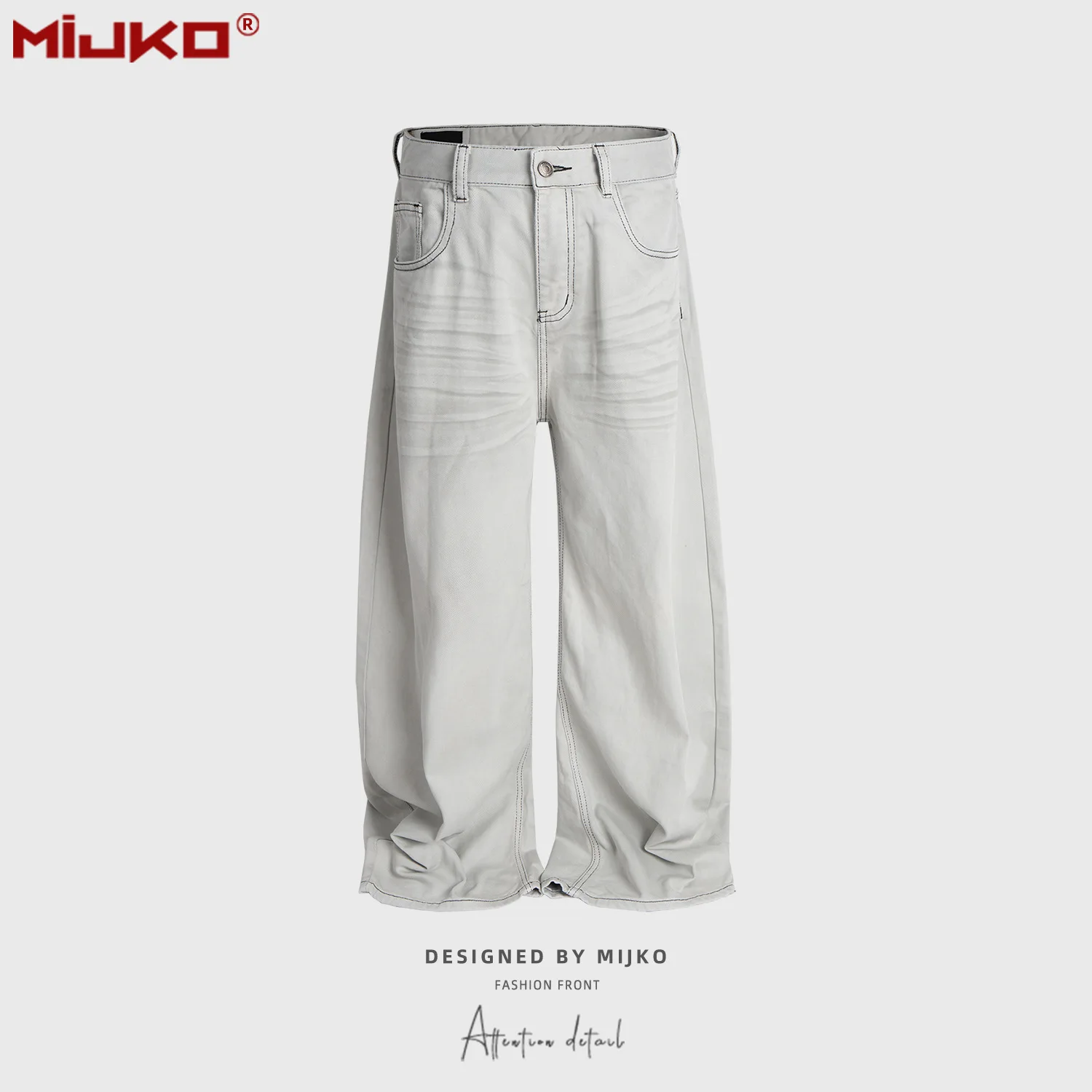 

Мужские и женские дизайнерские джинсы унисекс, белые, серые, с рисунком, прямые брюки в стиле ретро, джинсовые брюки FX083 #