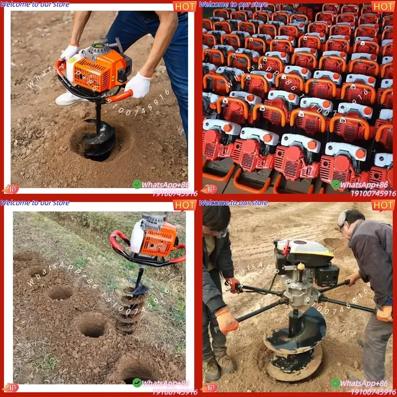 

CE Certificate Handheld Earth Auger Drill Machine with Motor & Gearbox 1.5KW Power for Excavator 10 Tons Tree Planting and