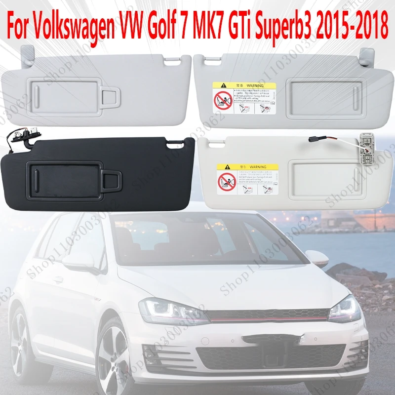 ل Volkswagen VW Golf 7 MK7 GTi Superb3 2015-2018 2019 اكسسوارات السيارات المقصورة الداخلية حاجب الشمس مع مرآة الغرور 5G0857551 #1