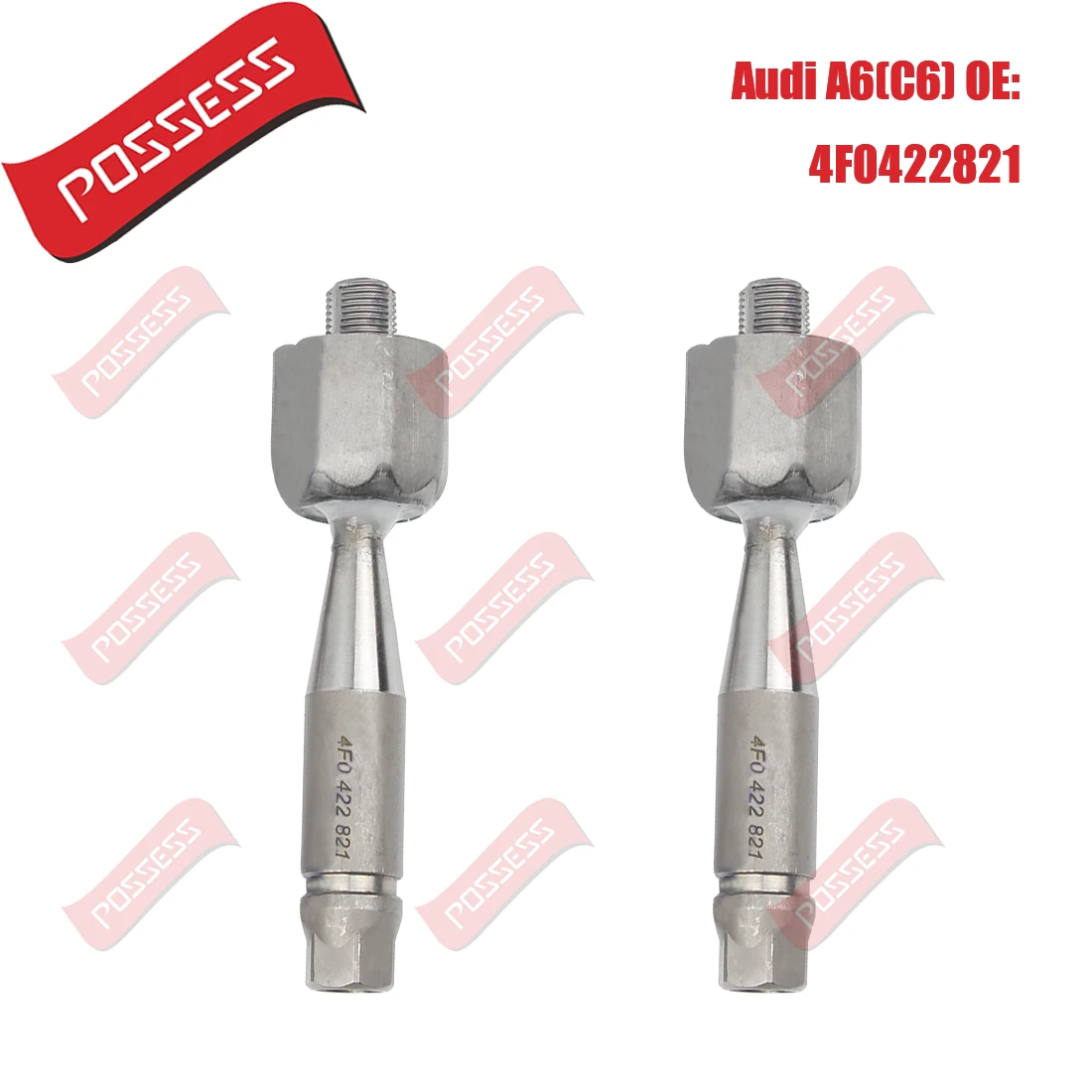 

A Pair of Front Axle Inner Steering Tie Rod Ends Ball Joint For Audi A6 4F2 4FH 4F5 A6L C6 2004-2012,OE 4F0422821 4F0422821D,L=R