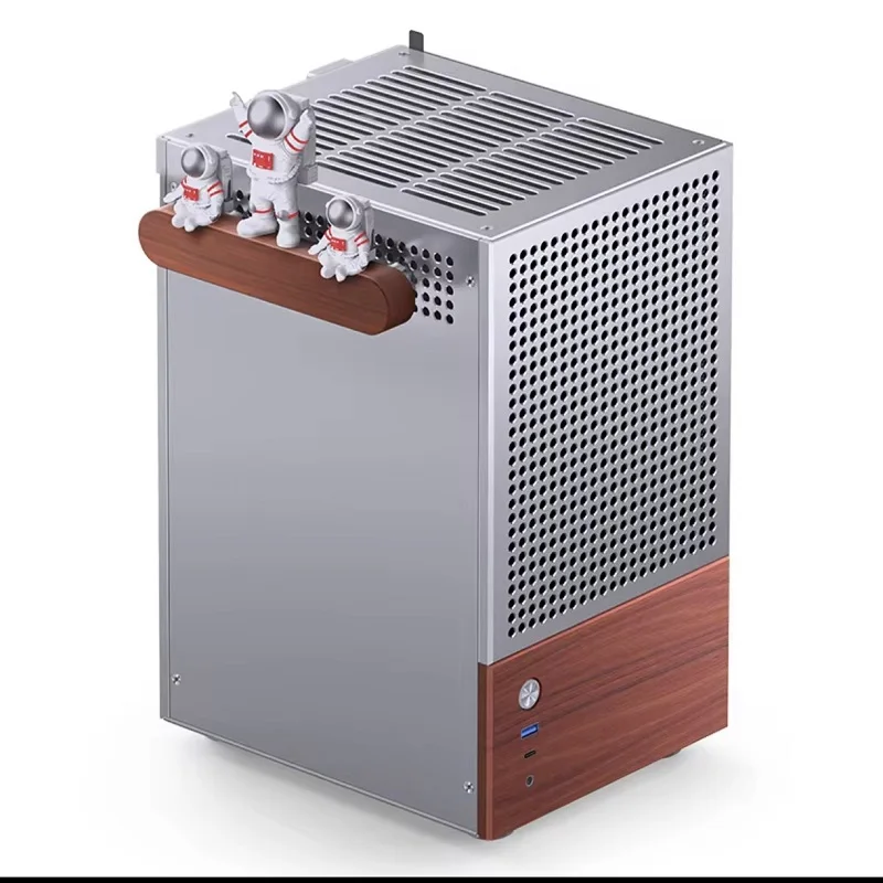 New T6 Silver ITX Walnut Wood Handle PC Case Micro ATX Mini ITX Tower PC Case Gaming PC - view 5