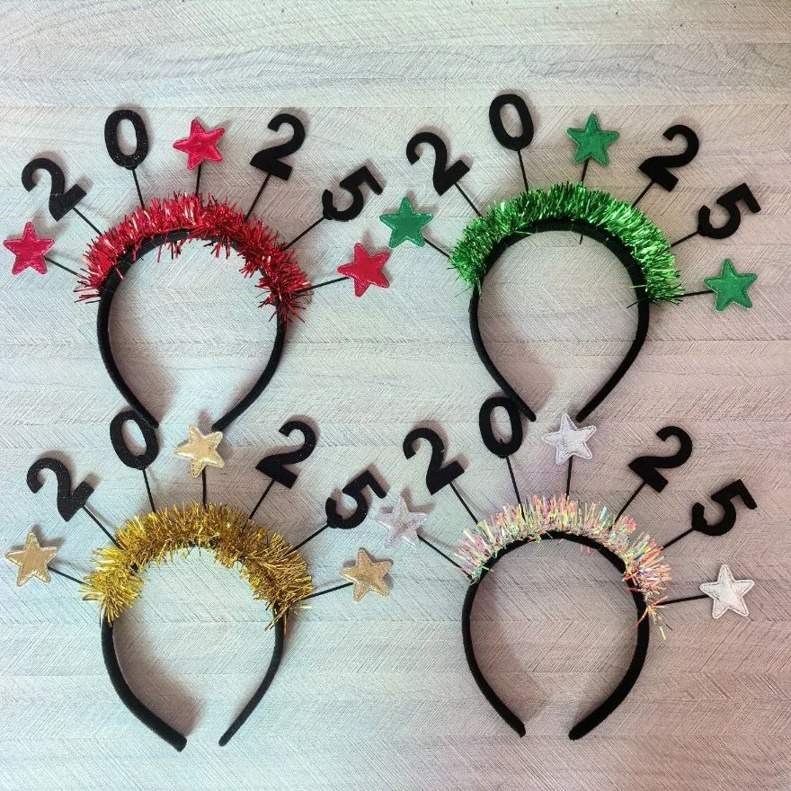 Numbers Happy New Year Headband Christmas Photo Props Xmas Party Decoration Supplies Creative Children Adult Headwear Gifts