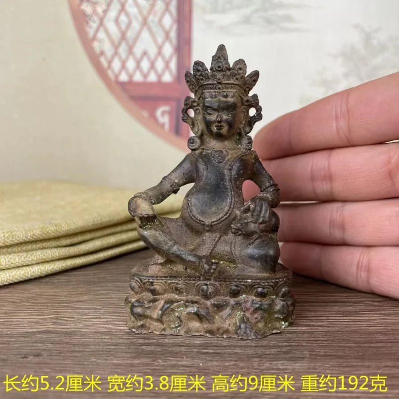 Yellow Wealth God Brass Clay-Gold Tibetan Buddha Bronze Statue Living Room Temple Desktop Worship Decoration Craft Ornament