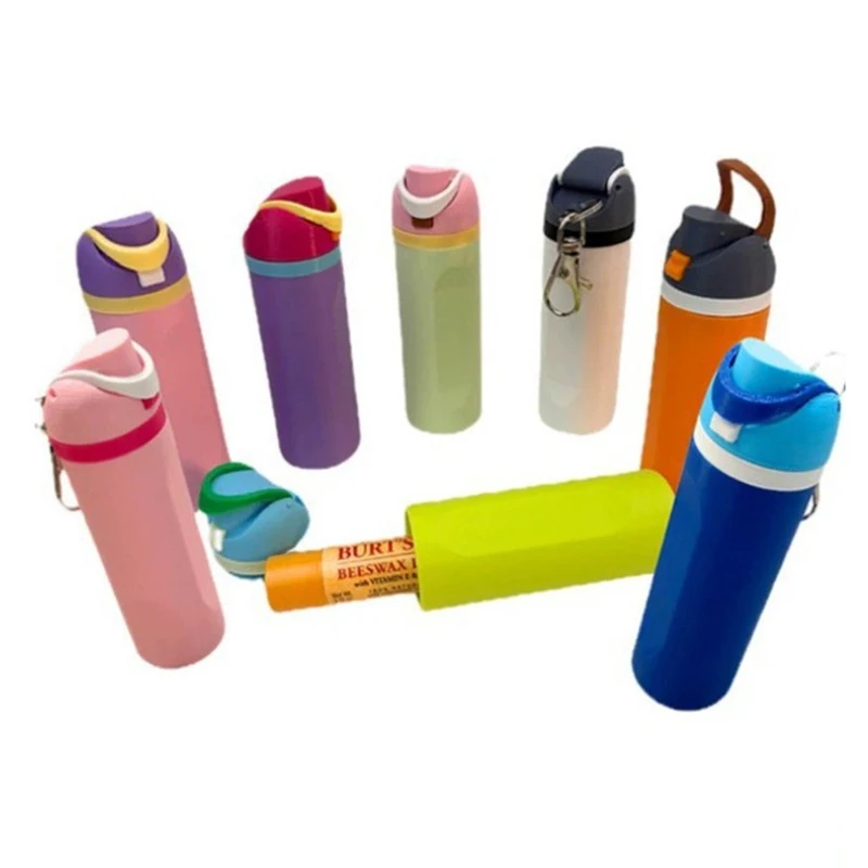 Creative Cute Bottle Key Chain Bag Pendant 3d Print Lip Balm Bottle Key Chain Backpack Decoration Accessories Craft Gifts
