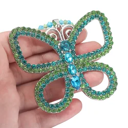 Girl Green Big Bow Gem Pendant Exaggerated Fashion Beautiful Butterfly Necklace Choker for Women Jewelry Accessorie Gifts