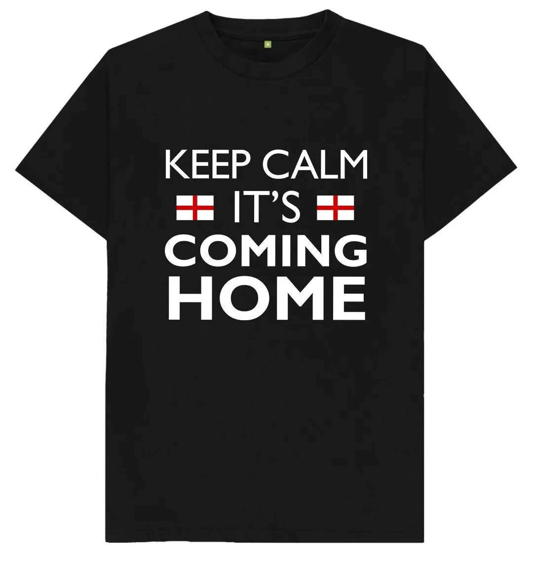 Keep Calm It's Coming Home England Football Qatar Mens T-shirt