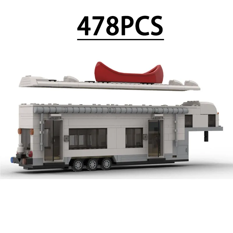 Building Block Camper RV Campsite Car Connecting Model - 478 Pieces, Fun Birthday Toy, Holiday Christmas and New Year Gift