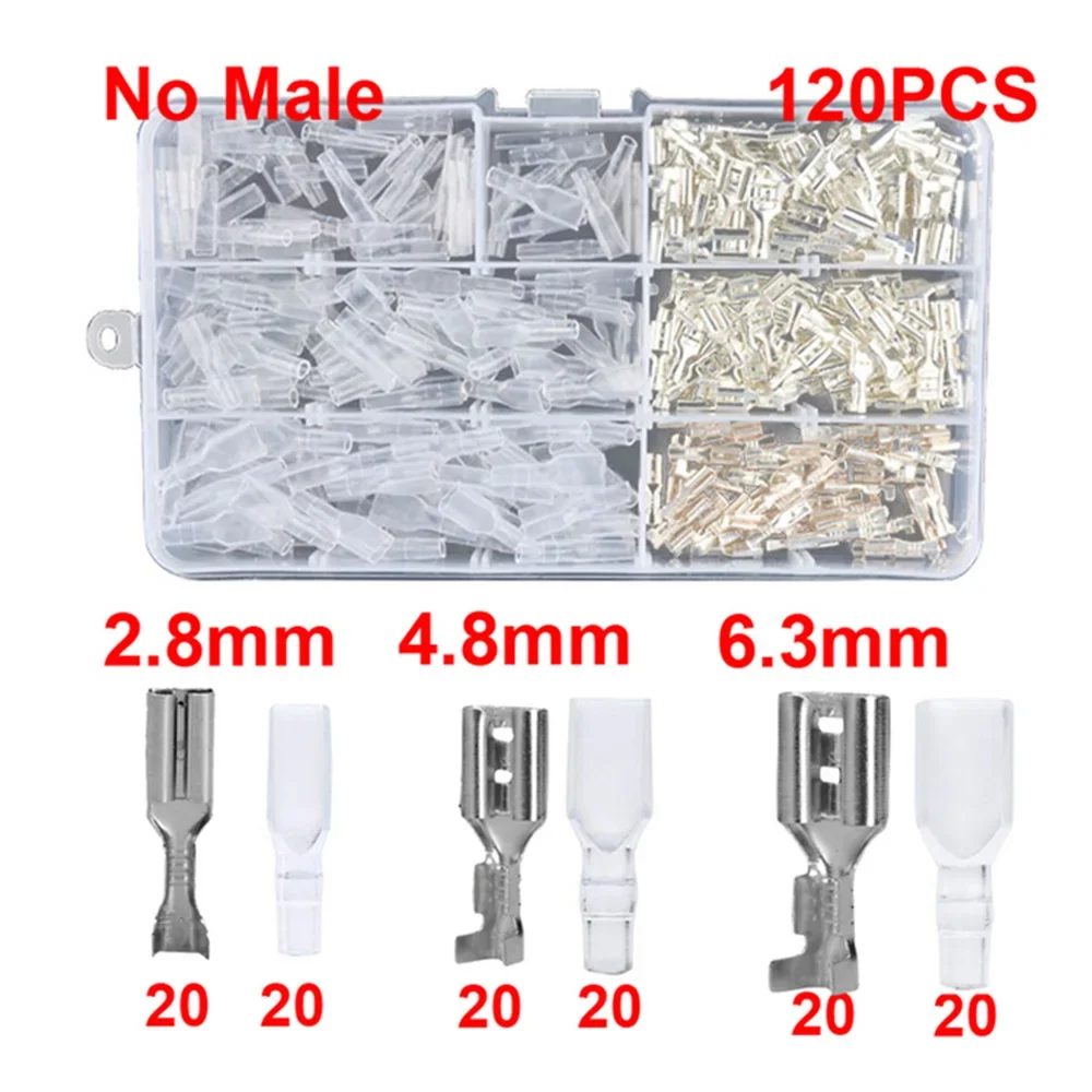 Box Insulated Male Female Wire Connector 2.8/4.8/6.3mm Electrical Crimp Terminals Termin Spade Connectors Assorted Kits