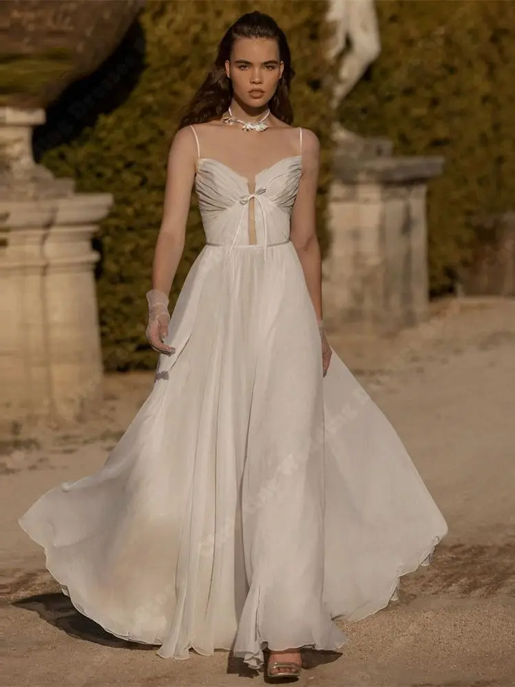 Semplicità abiti da sposa a-line per le donne Appliques di pizzo abiti di moda arrivo attraente superficie di Tulle Vestidos De Novia 2024