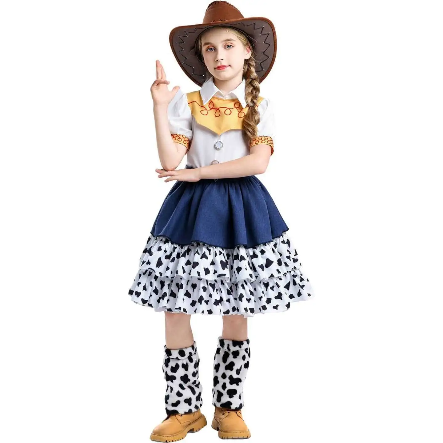 Princ Dr loween Jie Toy S Costume da spettacolo Ragazze Gonna da cowboy Abbigliamento tradizionale cinese da palcoscenico Y8792