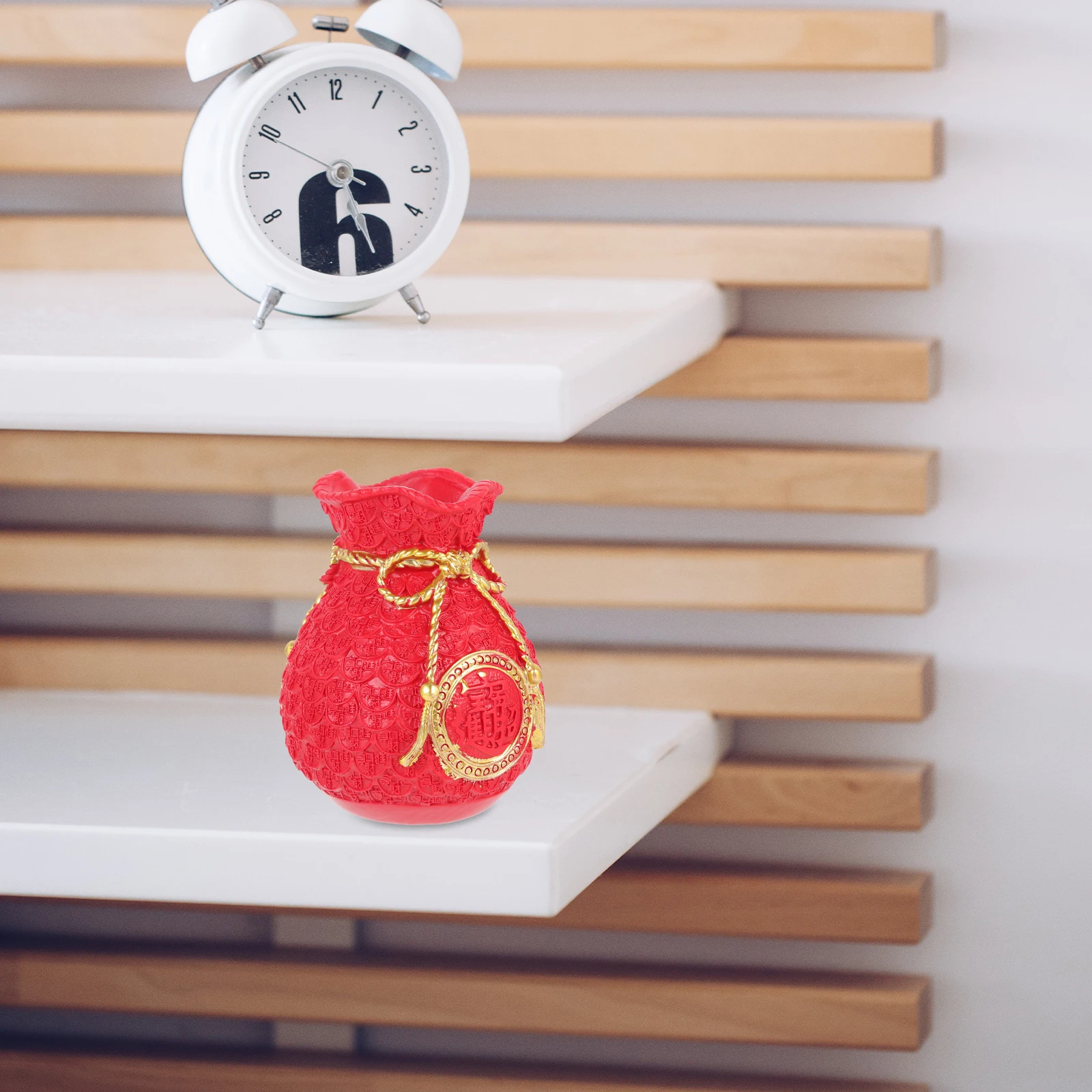 

Red Money Bag Decor Resin Lucky Bag Ornament for Home Car Desktop Cabinet Decoration Creative Fortune Gift Small Delicate Craft