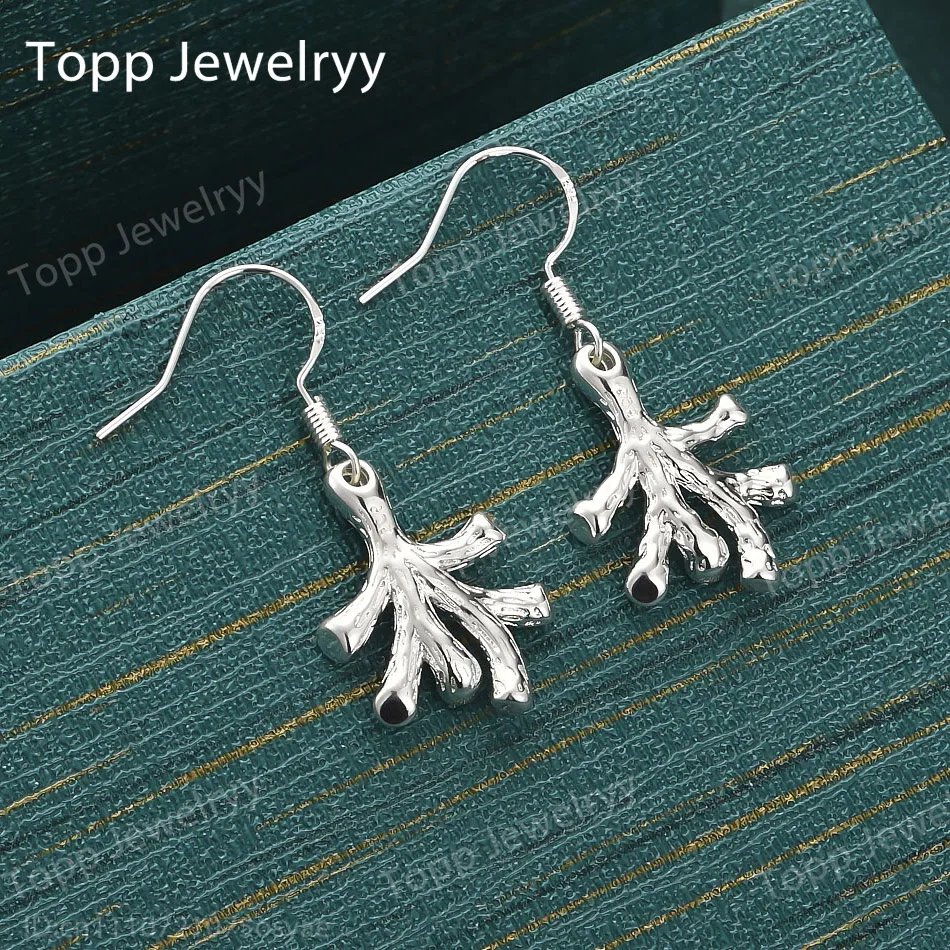 

925 Sterling Silver Exquisite Tree Earrings, Fashionable Women's Wedding Gift Accessories