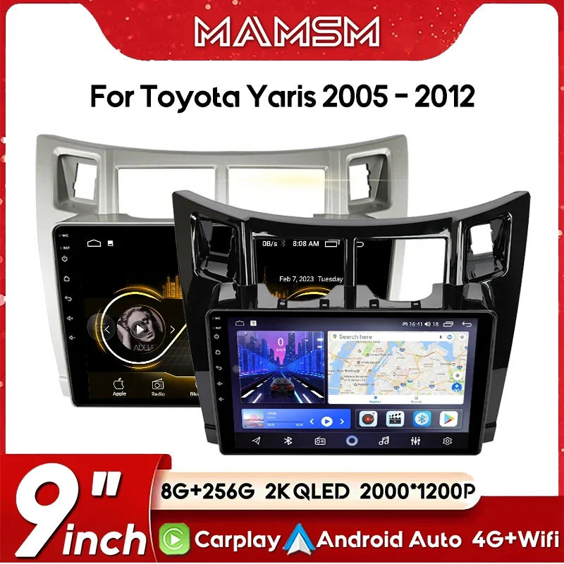 Car Radio For Toyota Yaris Vitz Platz 2005 -2012 Multimedia Video Player AI Voice 4G GPS Carplay Auto stereo Android No 2din DVD