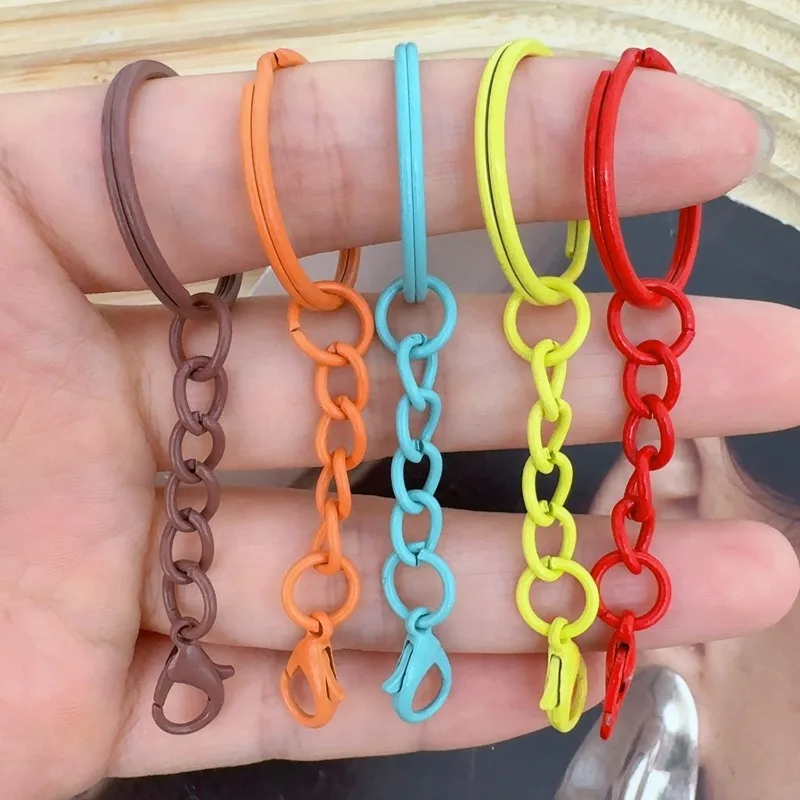 25mm Bunte Schlüsselanhänger mit Ketten und Karabinerhaken für DIY-Schmuckherstellung, Schlüsselanhänger-Verbinder, Taschenhaken und Zubehör – Detail 7