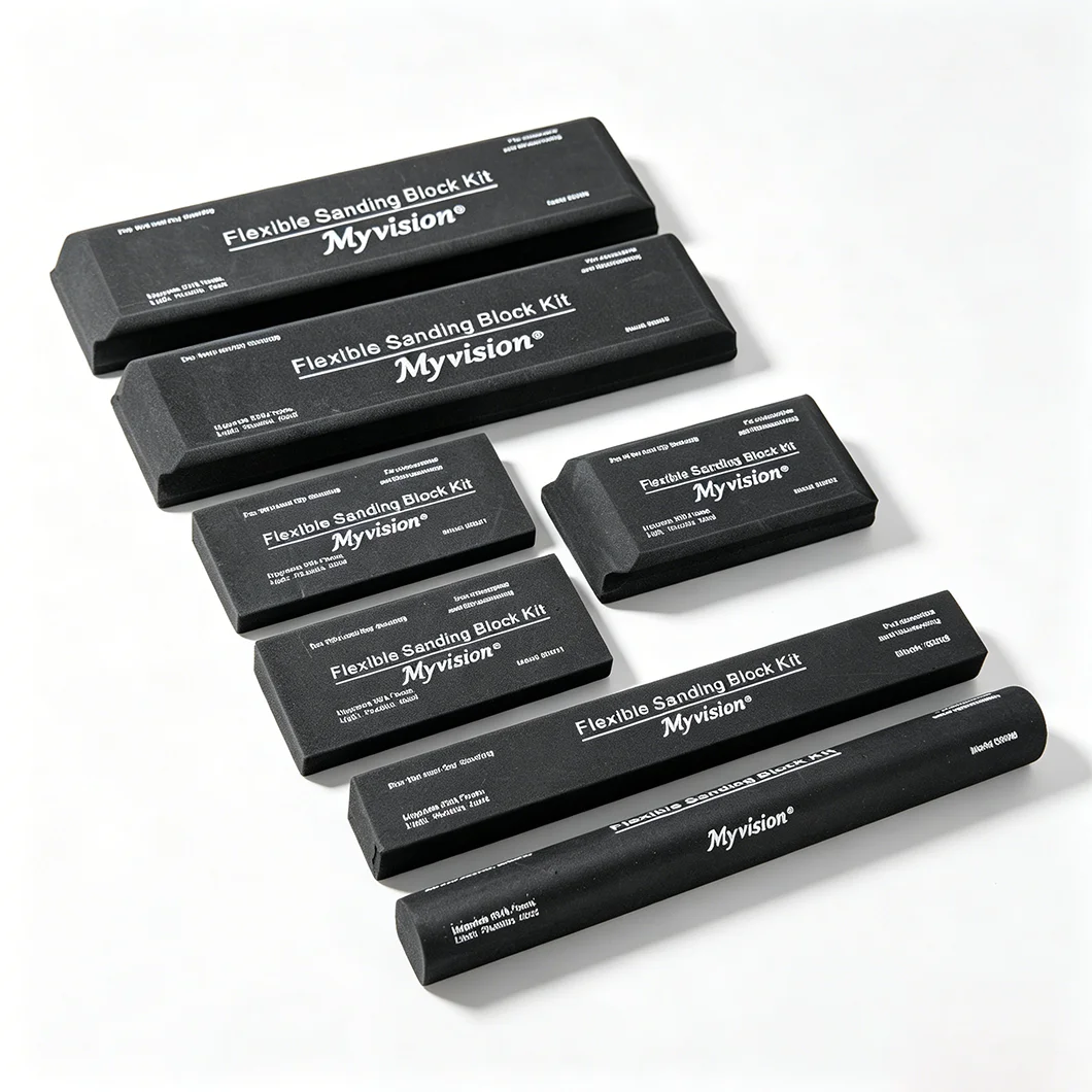 Sanding Block Kit 7pcs with Mid Block, Wet or Dry Auto Body Sanding Blocks for Woodworking Automotive Car Bodywork, Light