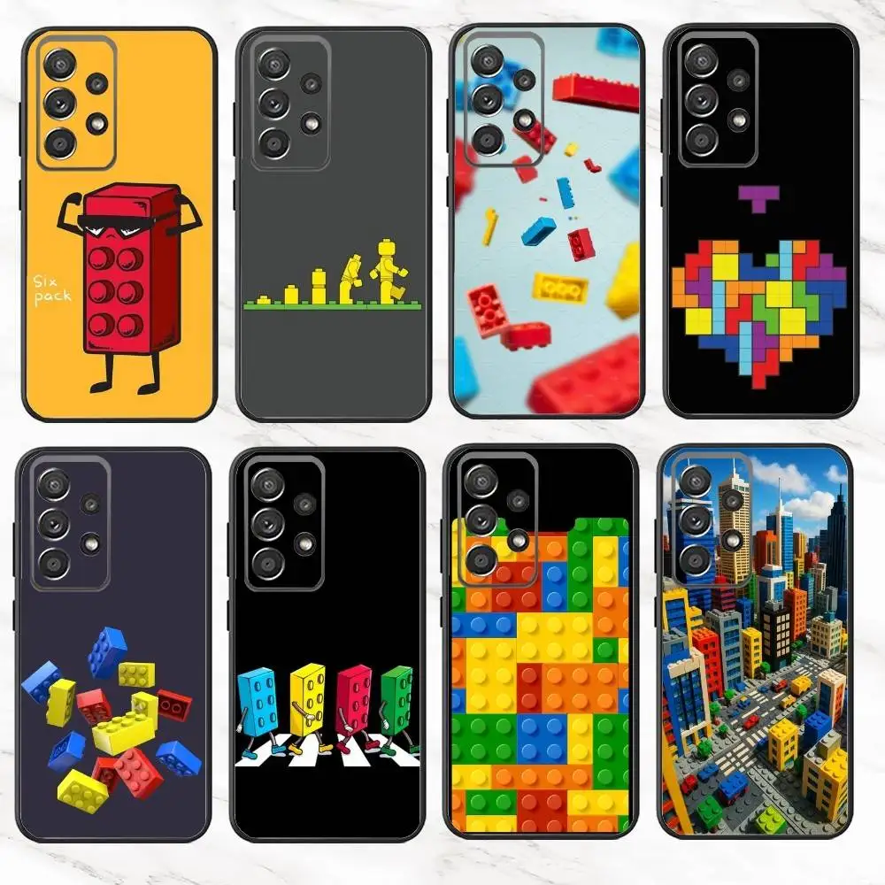 

B-Bricks B-Block puzzle Phone Case For Samsung S25,S24,S21,S22,S23,S30,Ultra,S20,Plus,Fe,Note,10,9,5G Black Cover