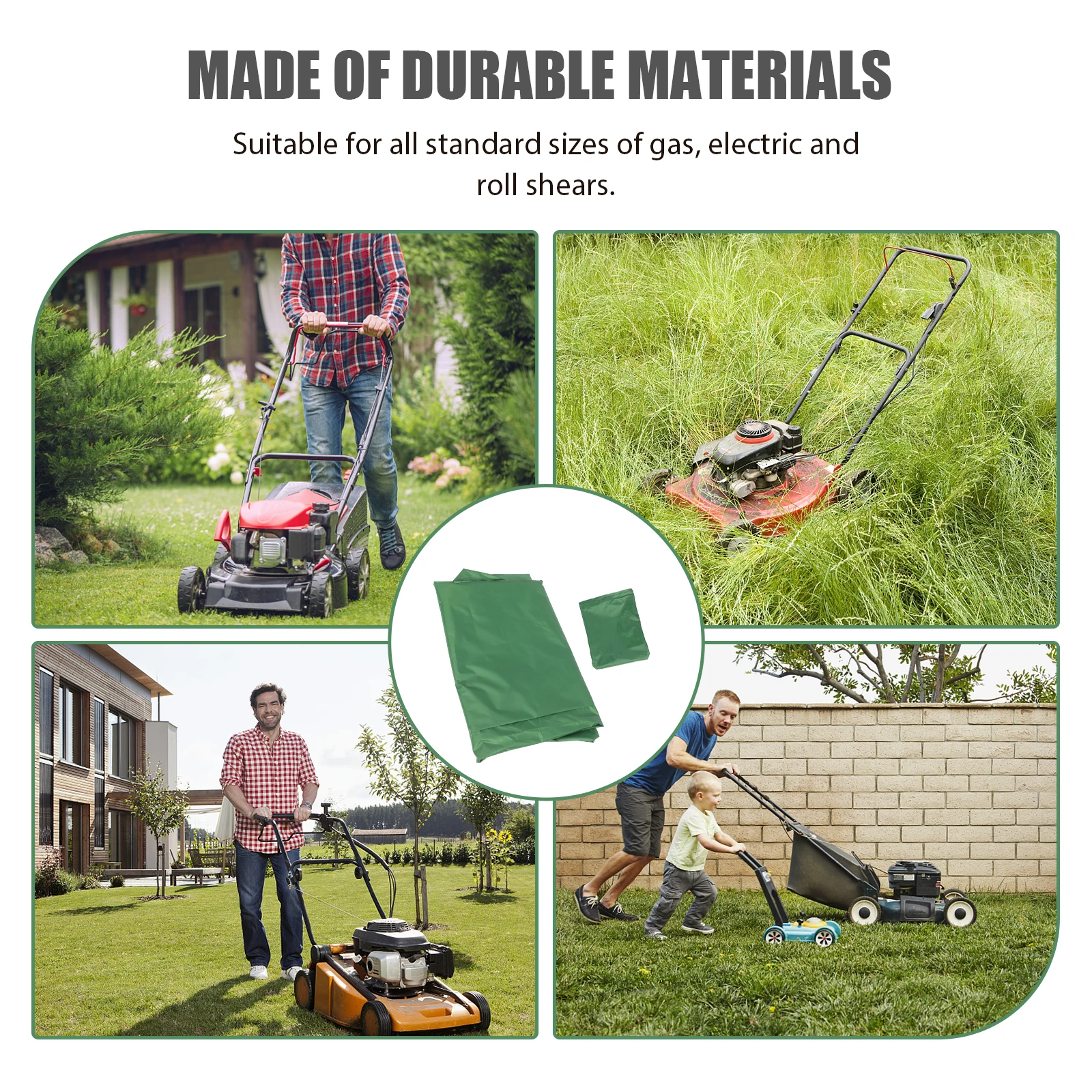 

Lawn Mower Cover 210D Oxford Grass Machine Trailer Protector Waterproof Dust Covers Garden Tractor Long Use Easy Wash Foldable