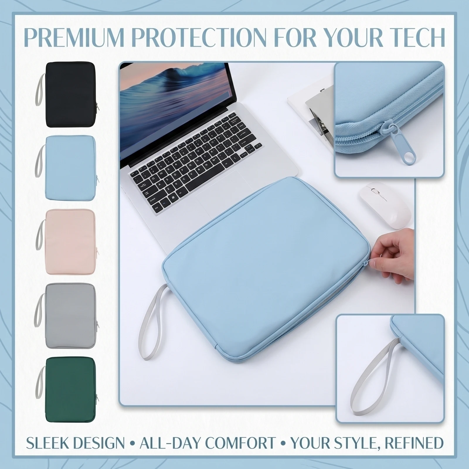 10 Inch Tablet and Laptop Bag for Students Shockproof Notebook Computer Protective Pouch Portable Carry Bag for School ﻿