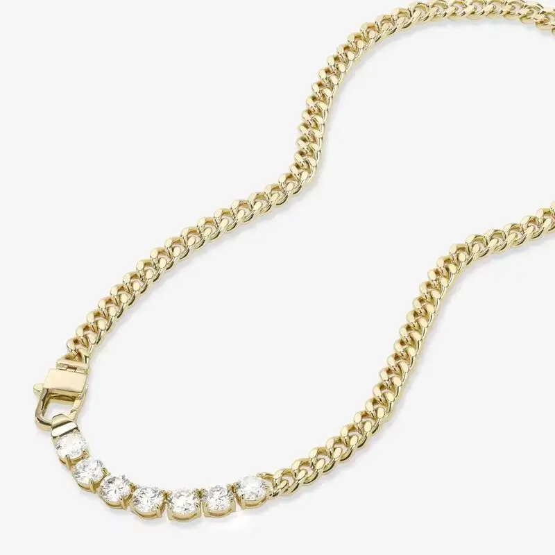 LiHong 925 Sterling Silber Bestseller Herren- und Damen-Halsketten 14k Vergoldete Zirkon-Halsketten – Detail 1