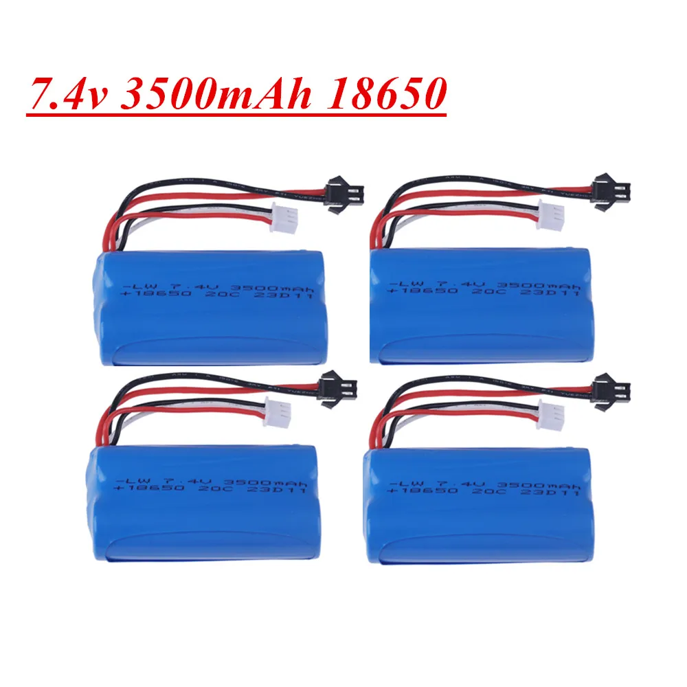 7.4V 3500mAh 18650 Lipo Battery for WPL MN99S D90 U12A S033g Q1 H101 Rc Boats Cars Tanks Drones Parts 2S 7.4V Battery SM Plug