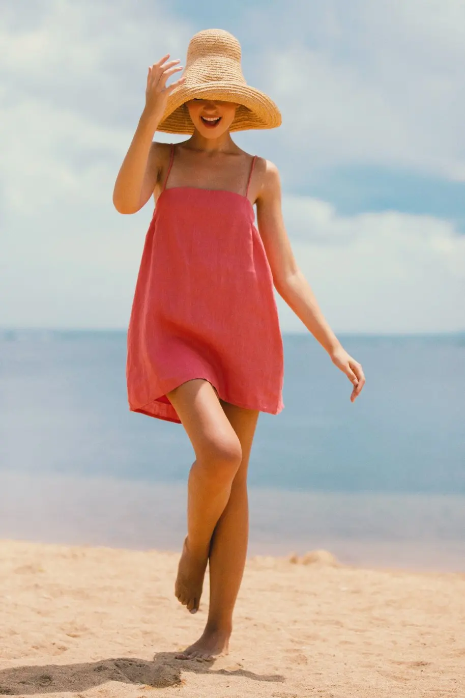 

2025 Cotton and Linen Style Dress Suspender Comfortable Dress