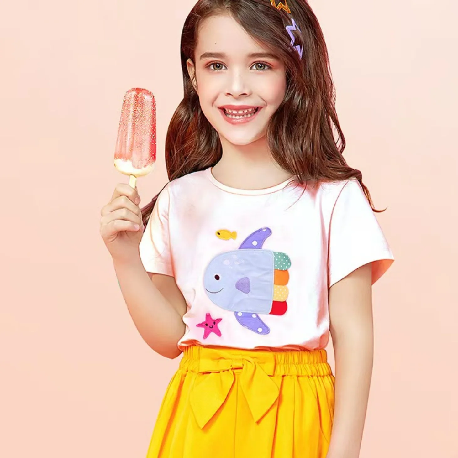 

Super cute T-shirt! Children aged 3-8 years old pure cotton T-shirt breathable, sweat absorbing, comfortable and soft
