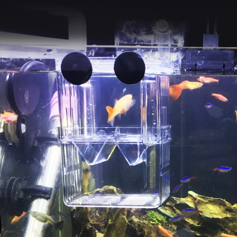 

Double Layer Fish Breeding Box Hatchery Incubator Hanging Tank Isolation Net for Baby Fry Guppy Betta Fish Spawning Aquarium