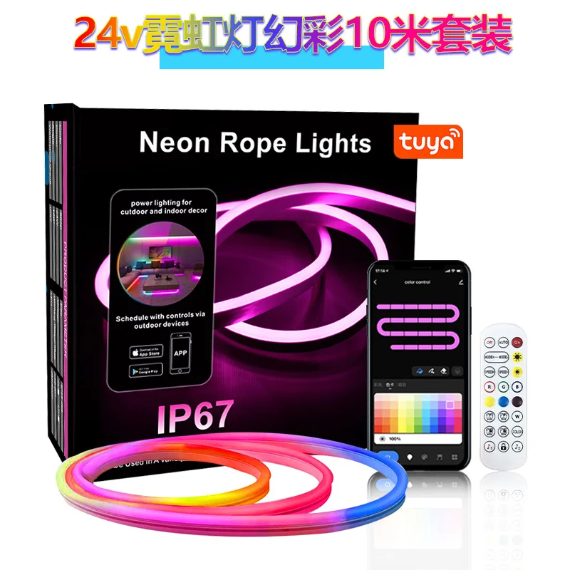 

Graffiti WIFI Silicone Flexible Magic Neon Light with Bluetooth Voice-Controlled Horse Running Water Ambience Light 5M/10 M