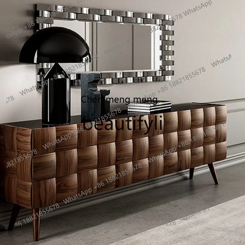 

N178 GMedieval retro style Nordic black walnut TV cabinet, living room TV cabinet, simple modern light luxury