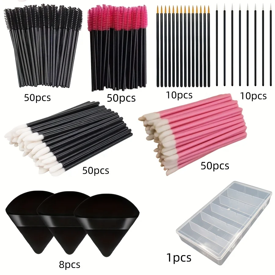 229PCS Makeup Brush Set - 100 Lash & 100 Lip Brushes with Storage Case, All-in-One Kit for Beginners/Pros (Salon & Home Use)