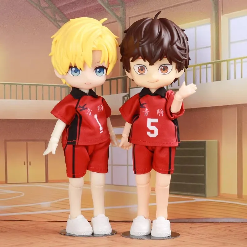Obitsu 11 Doll Accessories Anime Volleyball Number Uniform Teams Design Clothes Polo Top&Elastic Waist Sport Shorts