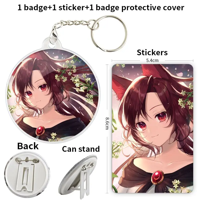 Imaizumi Kagerou لعبة أنيمي شخصية لينة زر شارة بروش مرساة الأجهزة الطرفية دبوس التلبيب مجوهرات قلادة تزيين المعادن