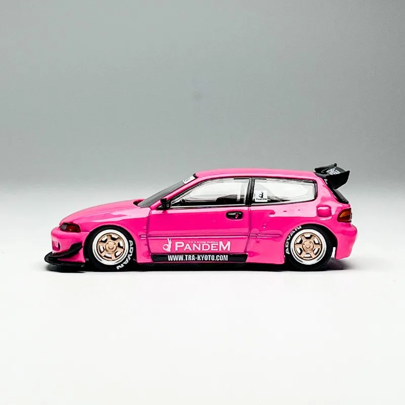 Em estoque 1:64 Honda Pandem Civic EG6 modelo de carro de liga de simulação fundida, brinquedo para meninos, ornamento colecionável para adultos.