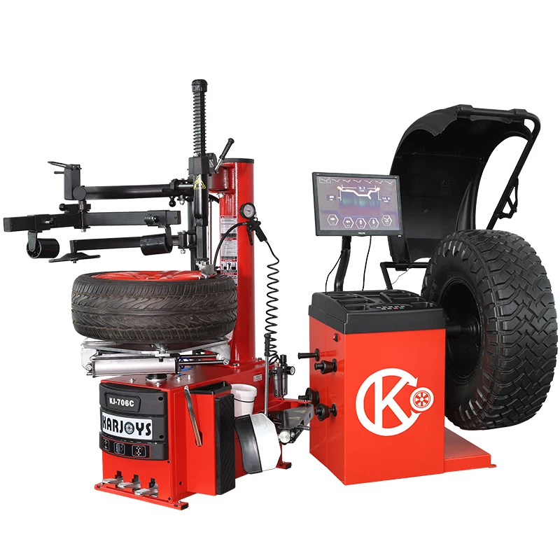 

2025 KARJOYS Hot Sale 13-24 Inches Universal Automatic Tyre Changer Wheel Balancer Combo Swing Arm Tire Changer For Sale