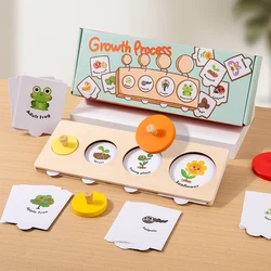 Montessori Educational Children Toy Wooden Sorting Matching Board Growth Process Cognize Preschool Learning Puzzle Game for Kids