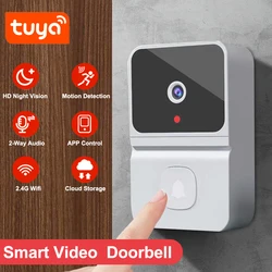 Tuya WiFi Video Doorbell Camera Smart Doorbell 450P Night Vision 2-Way Audio Cloud Storage Security Smart Doorbell WiFi Intercom